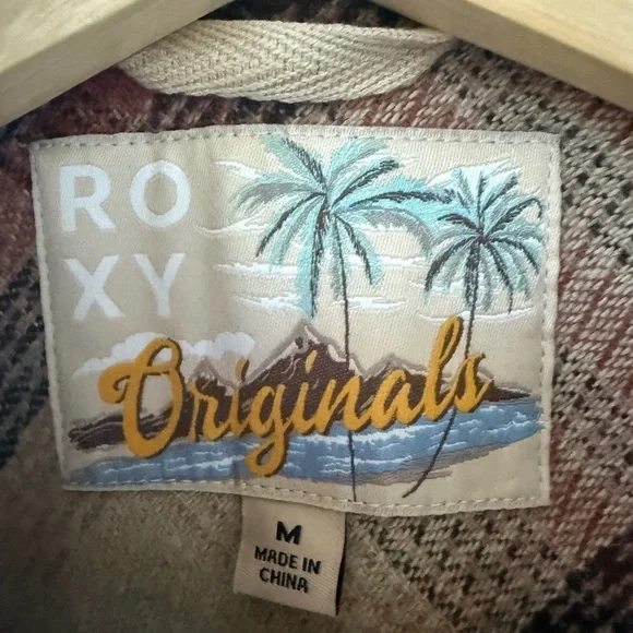 Roxy Red and Cream Plaid Utility Jacket - Picture 4 of 8